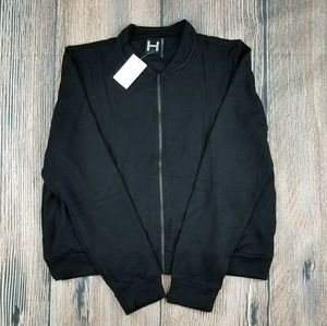 *NWT* H By Bordeaux Fleece Bomber Jacket - Black